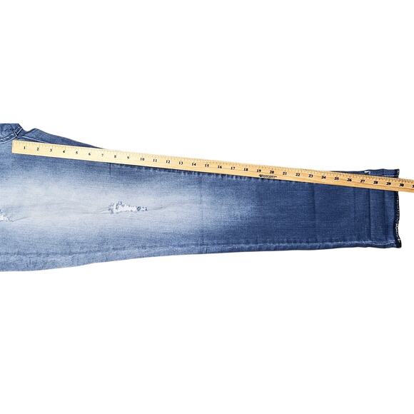 NWT Flamingals Ripped Roll Hem High-Rise Skinny Jeans Women's XL 32X30 - Picture 5 of 8